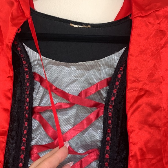 Spirit riding hood Halloween costume. Dark red. Adult costume small size 4-6 - Picture 5 of 10